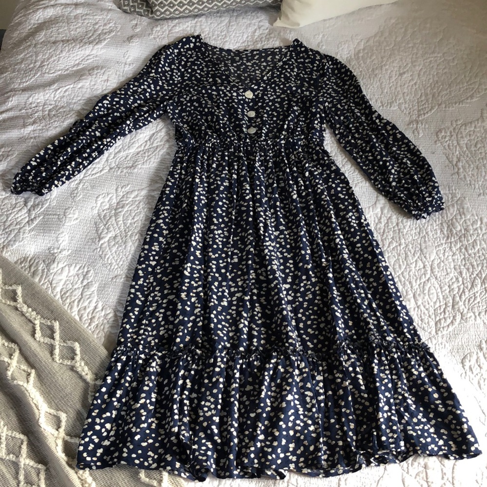 Navy Floral Dress